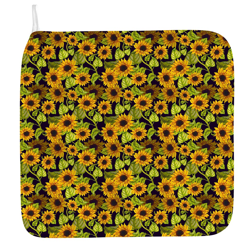 Hand Drawn Sunflower Pattern Print Hand Towel