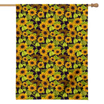 Hand Drawn Sunflower Pattern Print House Flag