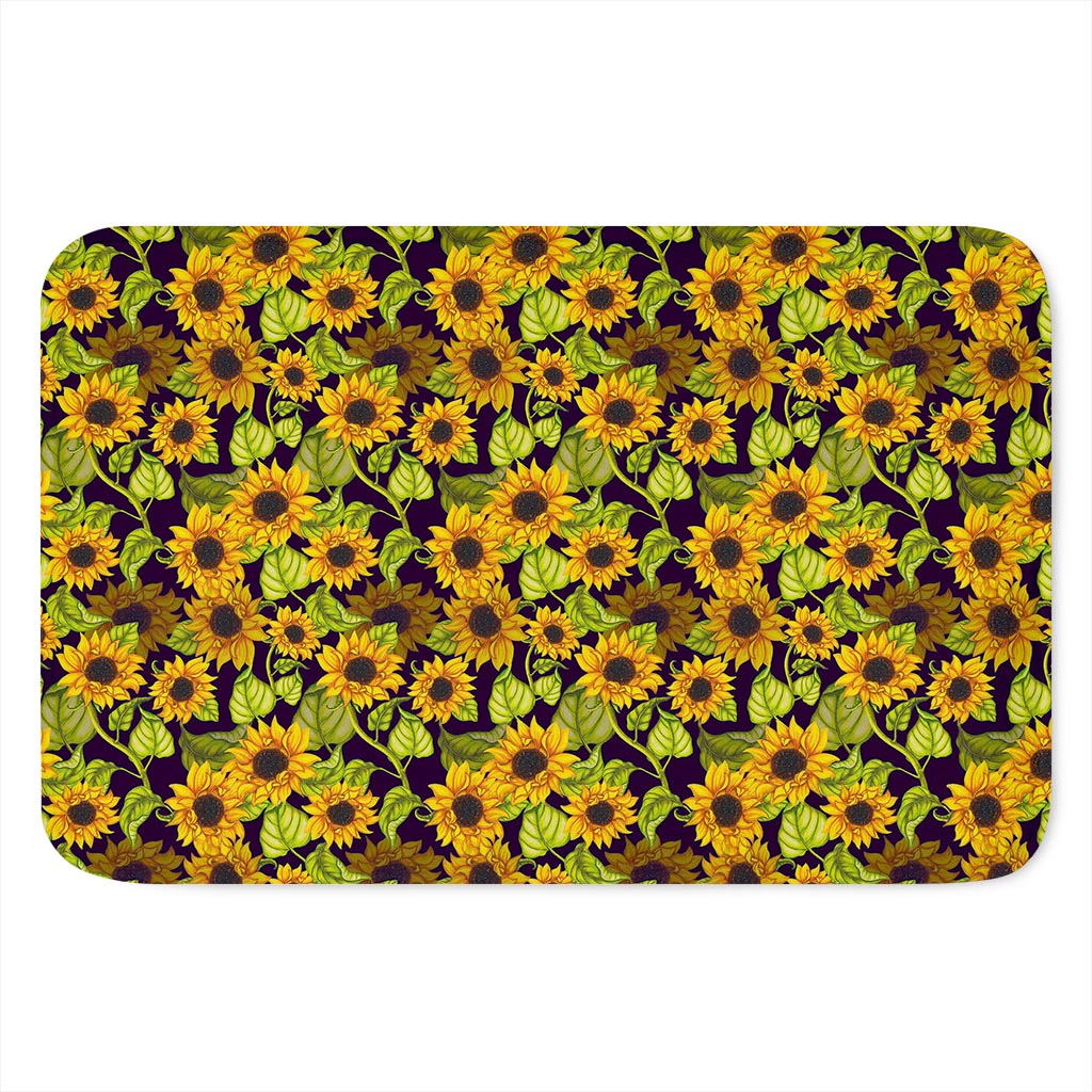 Hand Drawn Sunflower Pattern Print Indoor Door Mat