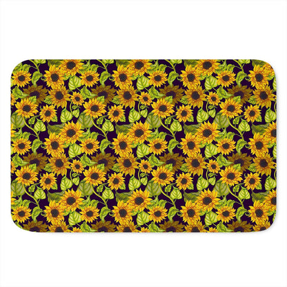 Hand Drawn Sunflower Pattern Print Indoor Door Mat
