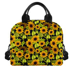 Hand Drawn Sunflower Pattern Print Insulated Lunch Bag