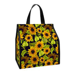 Hand Drawn Sunflower Pattern Print Insulated Lunch Tote