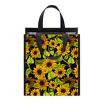 Hand Drawn Sunflower Pattern Print Insulated Lunch Tote