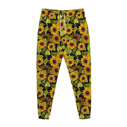Hand Drawn Sunflower Pattern Print Jogger Pants