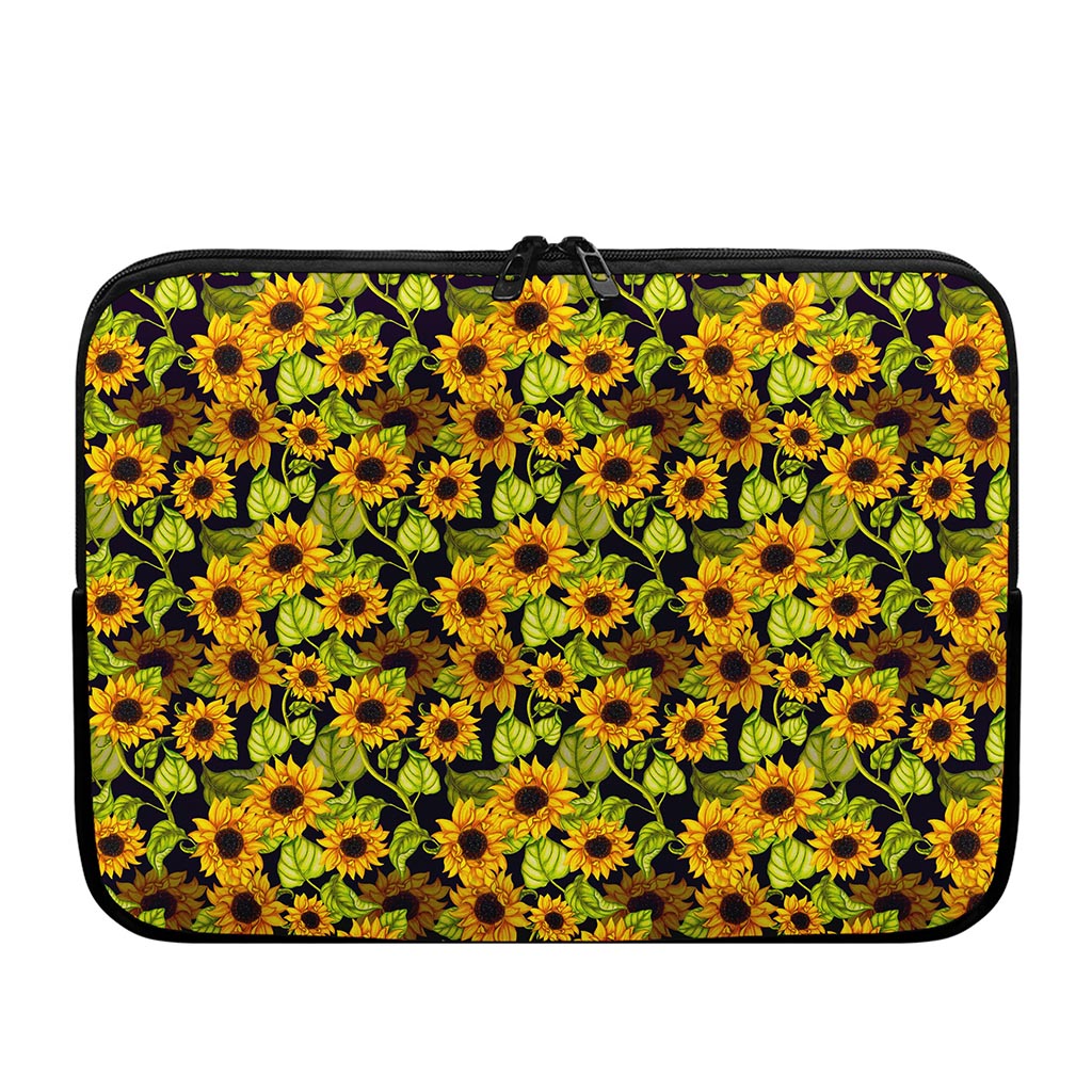 Hand Drawn Sunflower Pattern Print Laptop Sleeve