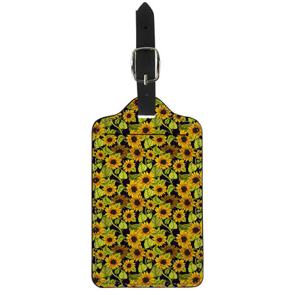 Hand Drawn Sunflower Pattern Print Luggage Tag
