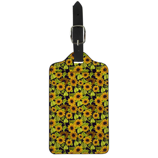 Hand Drawn Sunflower Pattern Print Luggage Tag