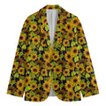Hand Drawn Sunflower Pattern Print Men's Blazer