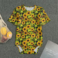 Hand Drawn Sunflower Pattern Print Men's Bodysuit