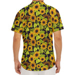 Hand Drawn Sunflower Pattern Print Men's Deep V-Neck Shirt