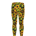 Hand Drawn Sunflower Pattern Print Men's leggings