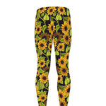 Hand Drawn Sunflower Pattern Print Men's leggings