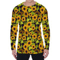 Hand Drawn Sunflower Pattern Print Men's Long Sleeve T-Shirt