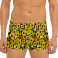 Hand Drawn Sunflower Pattern Print Men's Short Boxer Briefs