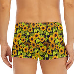 Hand Drawn Sunflower Pattern Print Men's Short Boxer Briefs