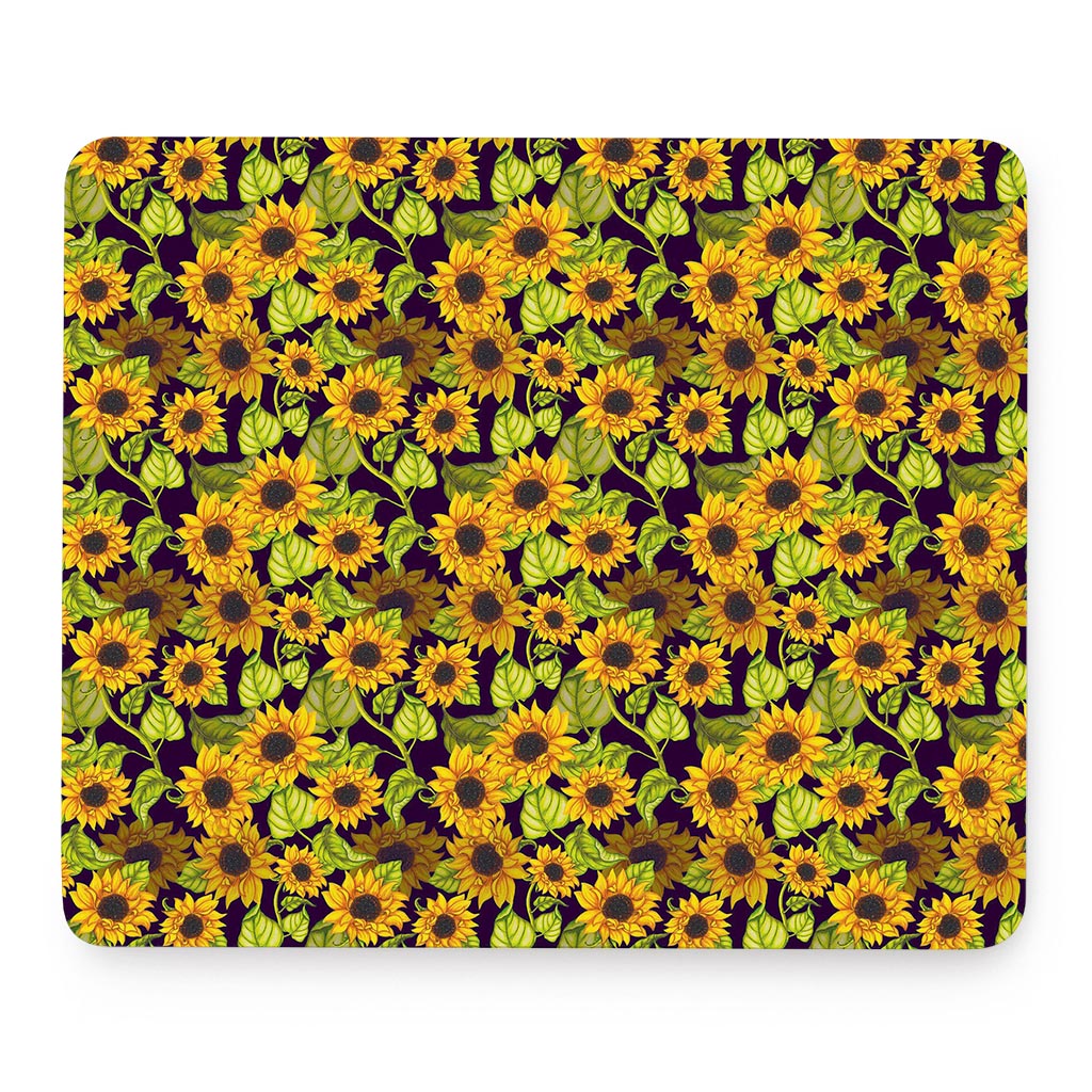Hand Drawn Sunflower Pattern Print Mouse Pad