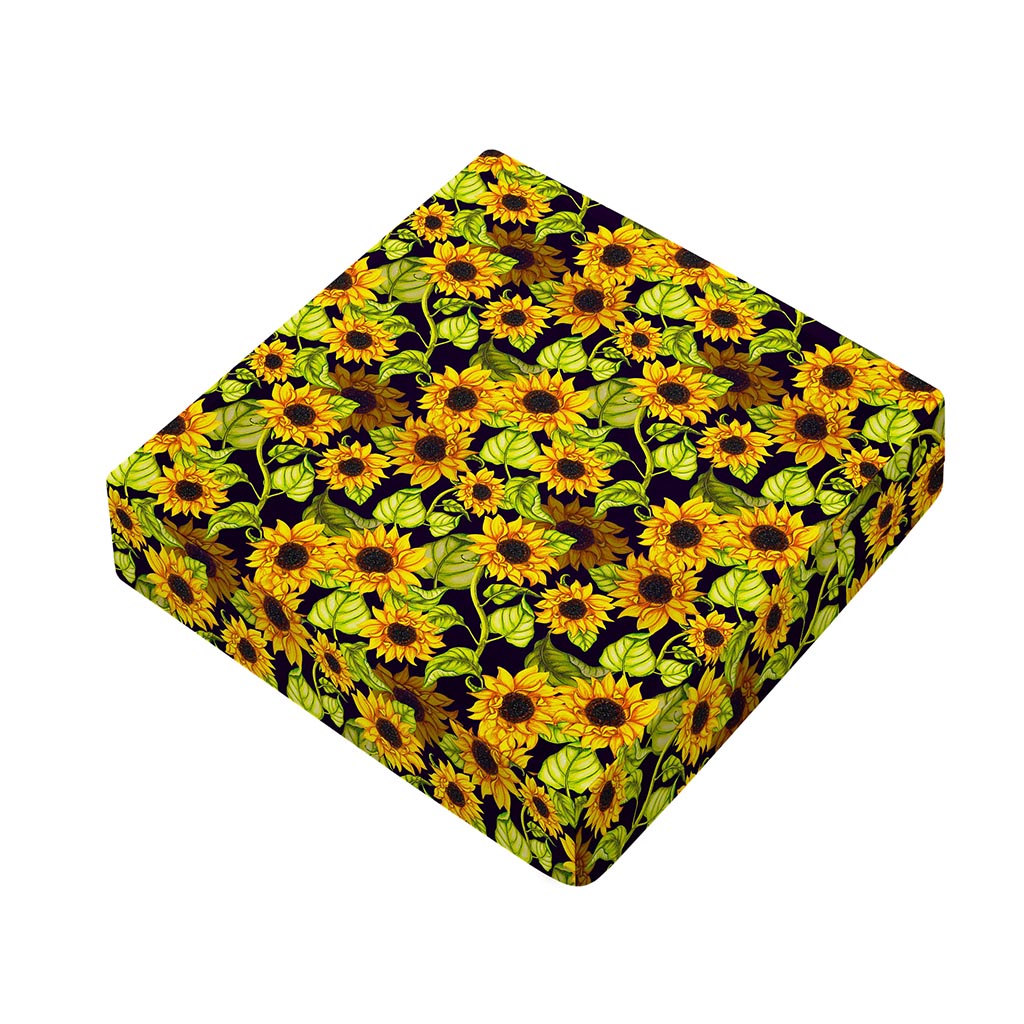 Hand Drawn Sunflower Pattern Print Outdoor Seat Cushion Cover
