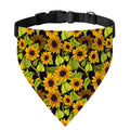 Hand Drawn Sunflower Pattern Print Over The Collar Dog Bandana