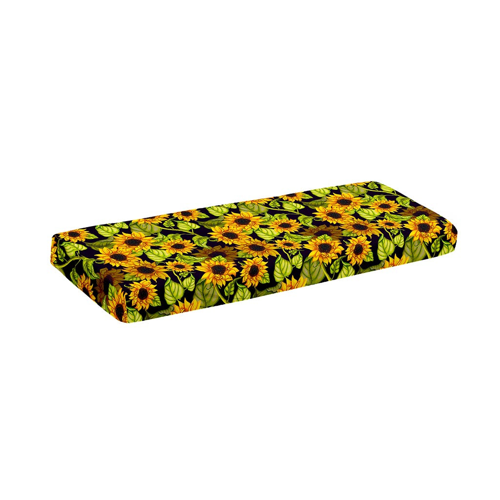 Hand Drawn Sunflower Pattern Print Piano Keyboard Cover