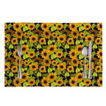 Hand Drawn Sunflower Pattern Print Placemat