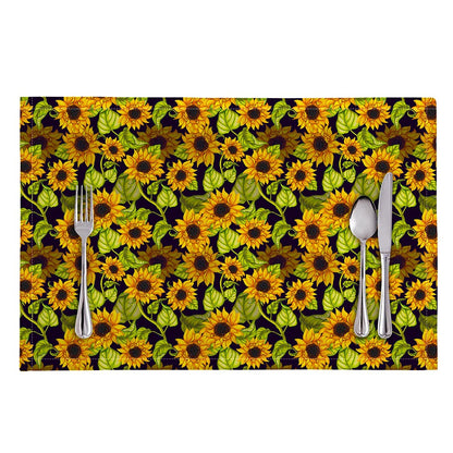 Hand Drawn Sunflower Pattern Print Placemat