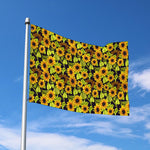 Hand Drawn Sunflower Pattern Print Polyester Flag