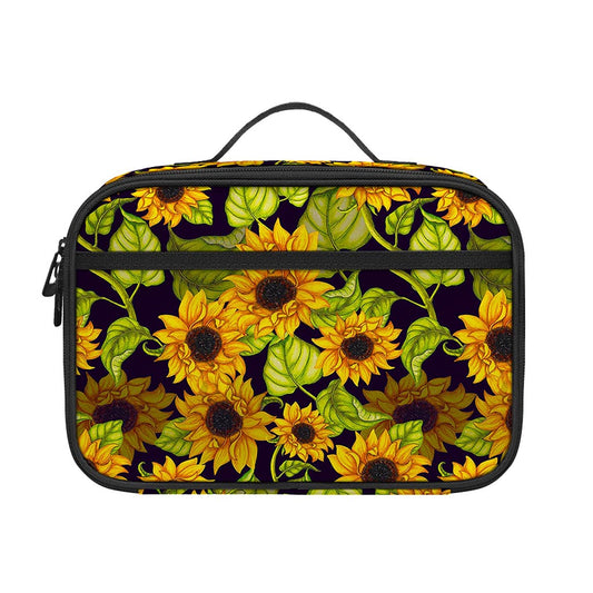 Hand Drawn Sunflower Pattern Print Portable Lunch Bag