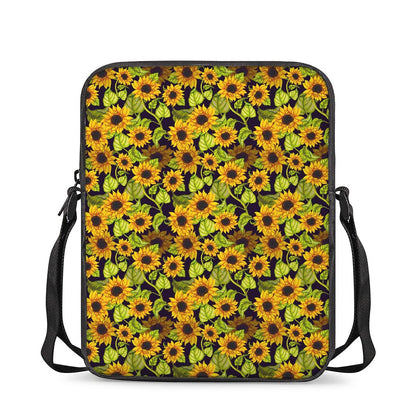Hand Drawn Sunflower Pattern Print Rectangular Crossbody Bag