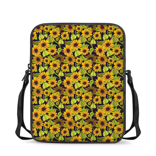 Hand Drawn Sunflower Pattern Print Rectangular Crossbody Bag