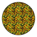 Hand Drawn Sunflower Pattern Print Round Floor Mat