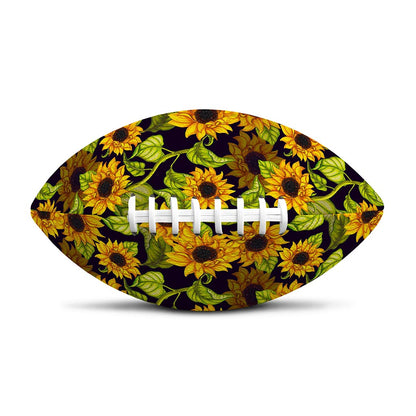 Hand Drawn Sunflower Pattern Print Rugby Ball