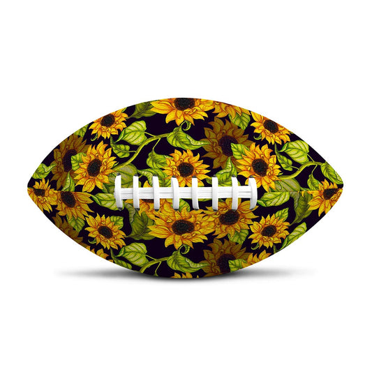 Hand Drawn Sunflower Pattern Print Rugby Ball