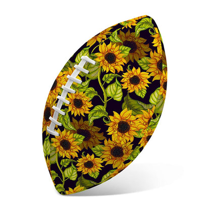 Hand Drawn Sunflower Pattern Print Rugby Ball