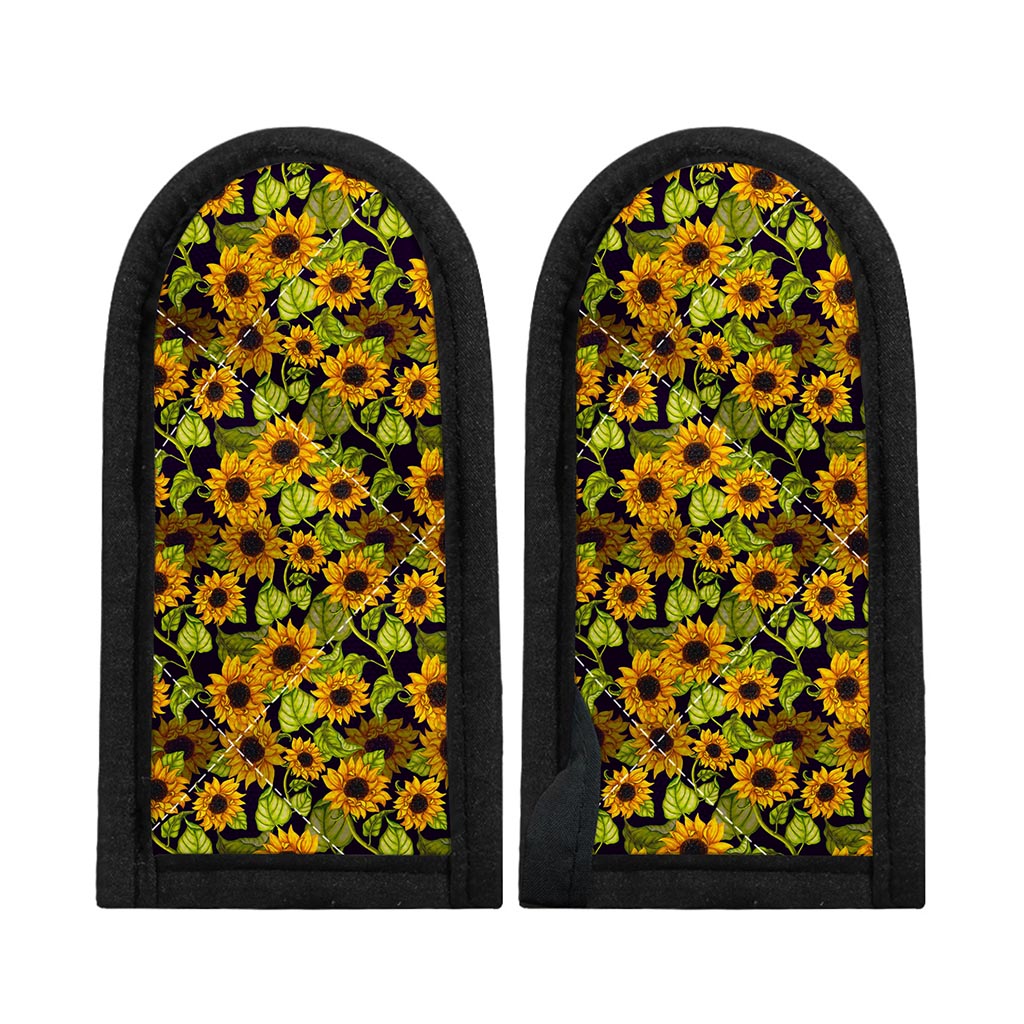 Hand Drawn Sunflower Pattern Print Skillet Handle Cover