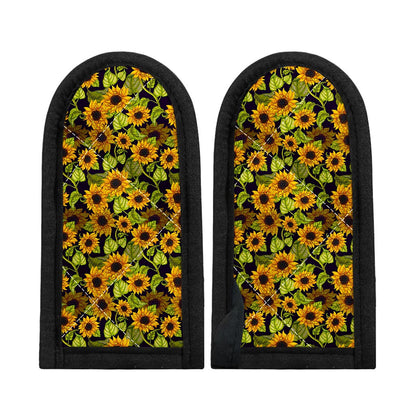 Hand Drawn Sunflower Pattern Print Skillet Handle Cover