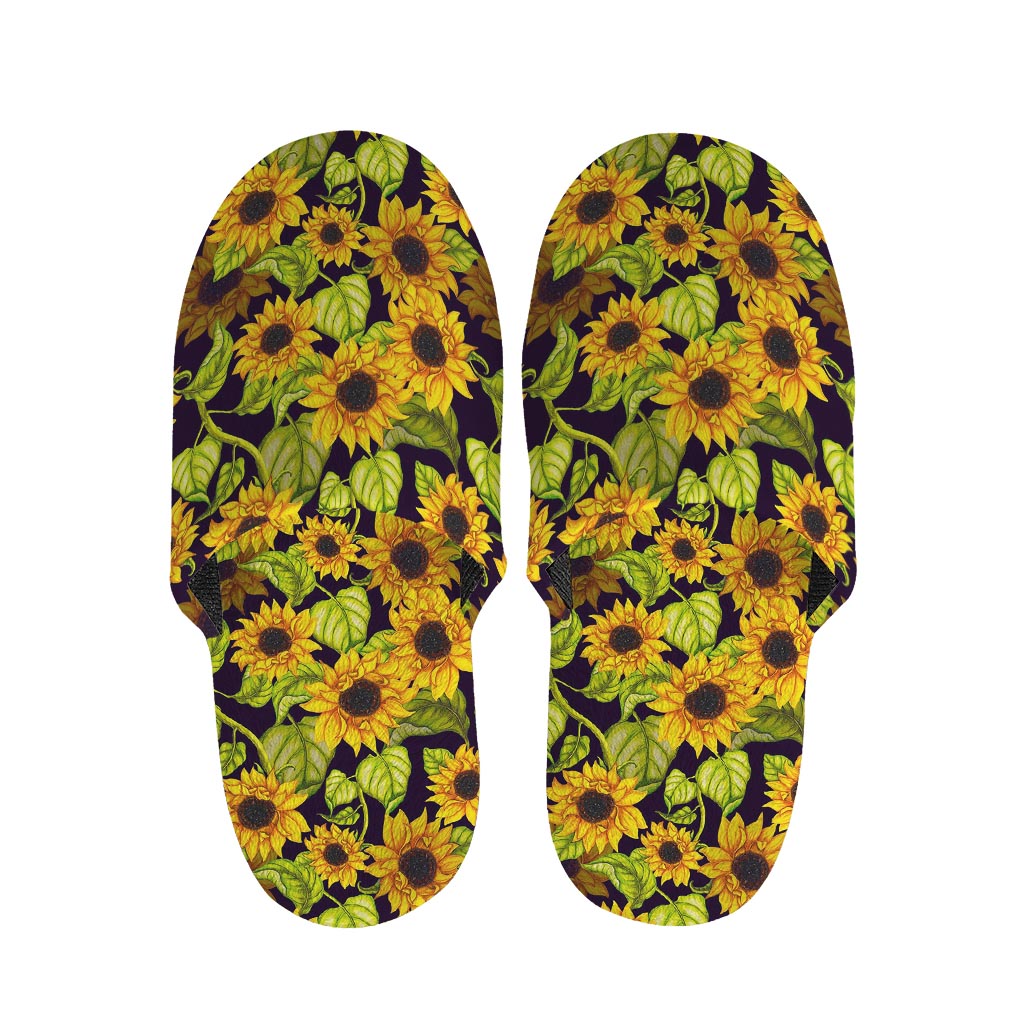 Hand Drawn Sunflower Pattern Print Slippers