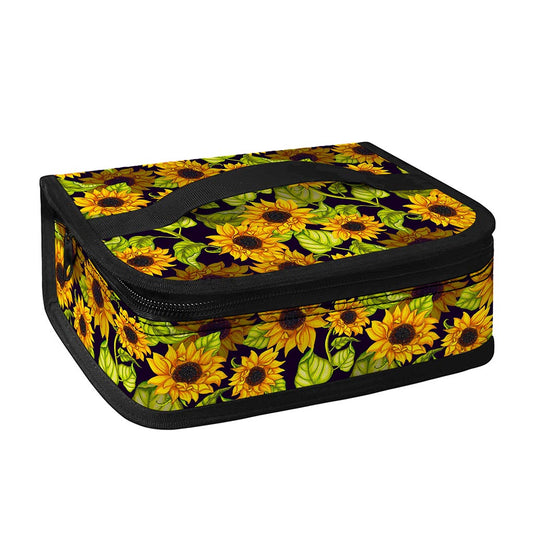 Hand Drawn Sunflower Pattern Print Small Lunch Bag
