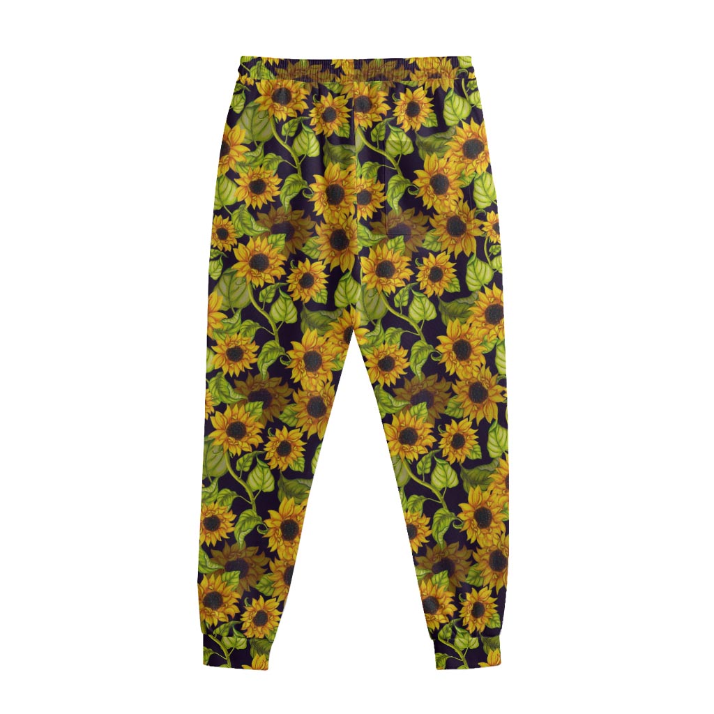 Hand Drawn Sunflower Pattern Print Sweatpants