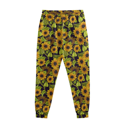 Hand Drawn Sunflower Pattern Print Sweatpants