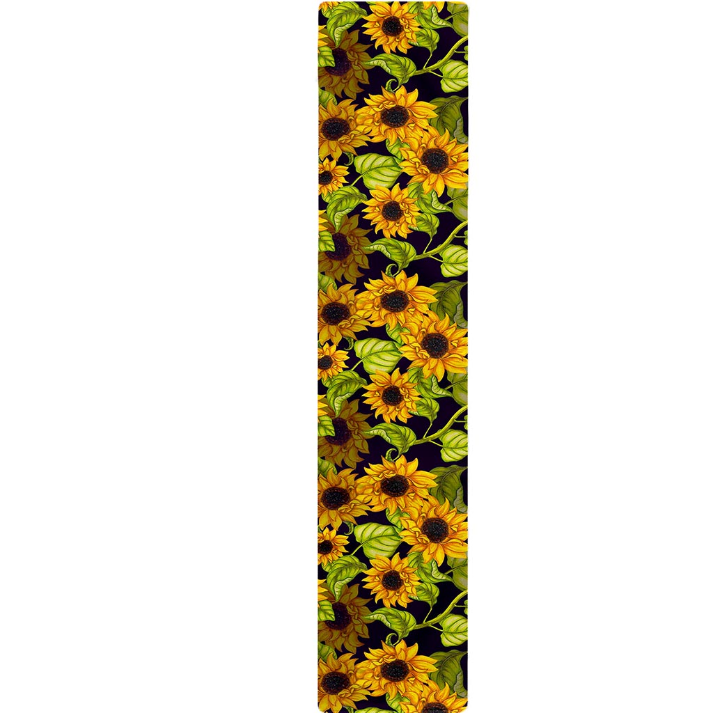Hand Drawn Sunflower Pattern Print Table Runner
