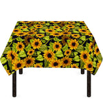 Hand Drawn Sunflower Pattern Print Tablecloth