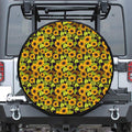Hand Drawn Sunflower Pattern Print Tire Cover