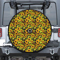 Hand Drawn Sunflower Pattern Print Tire Cover With Camera Hole