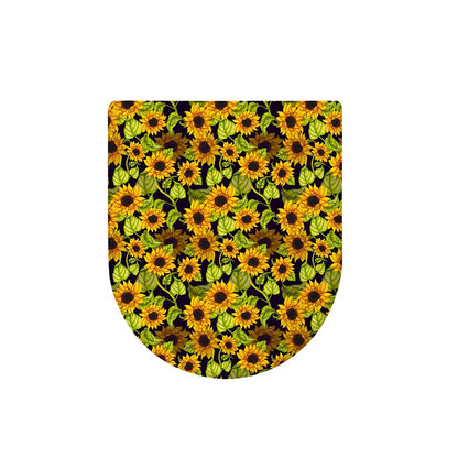 Hand Drawn Sunflower Pattern Print Toilet Lid Cover