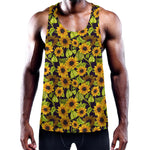 Hand Drawn Sunflower Pattern Print Training Tank Top