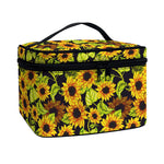 Hand Drawn Sunflower Pattern Print Travel Makeup Bag