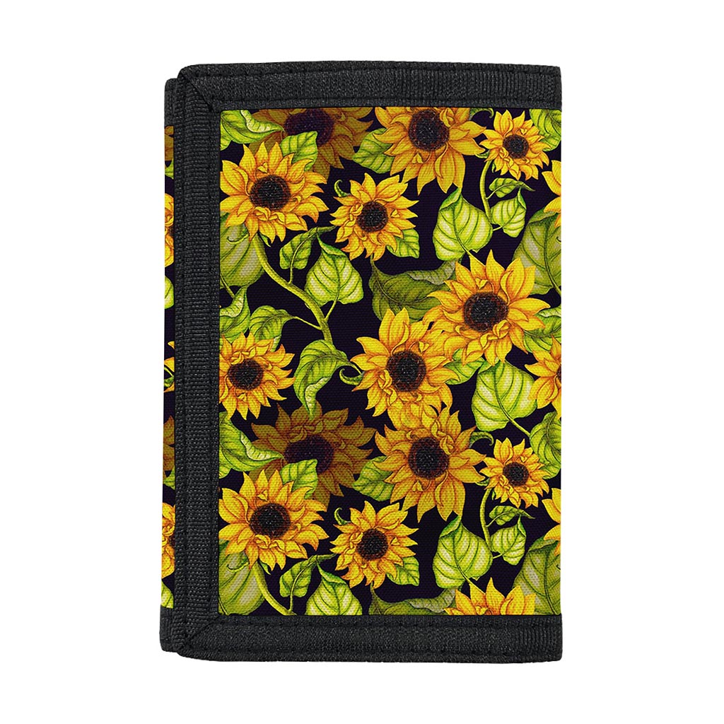 Hand Drawn Sunflower Pattern Print Trifold Wallet