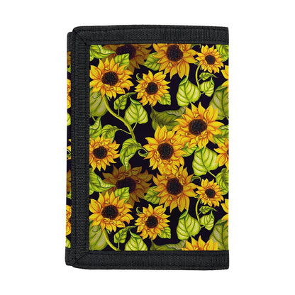 Hand Drawn Sunflower Pattern Print Trifold Wallet