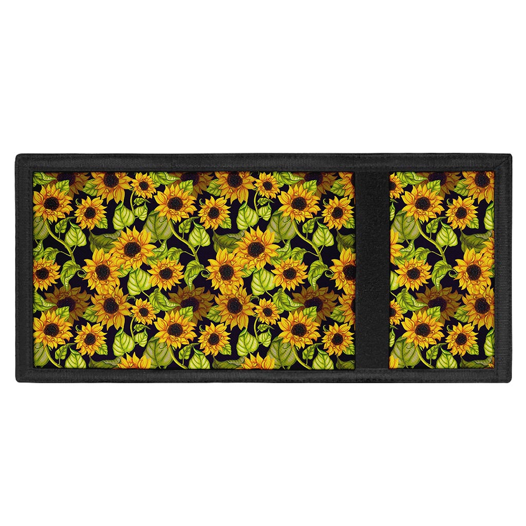 Hand Drawn Sunflower Pattern Print Trifold Wallet