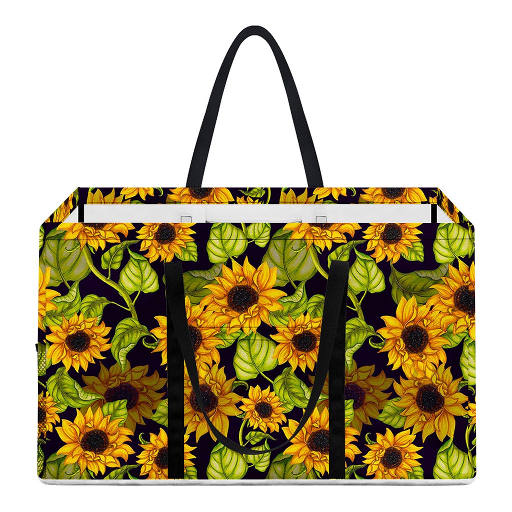 Hand Drawn Sunflower Pattern Print Utility Tote Bag